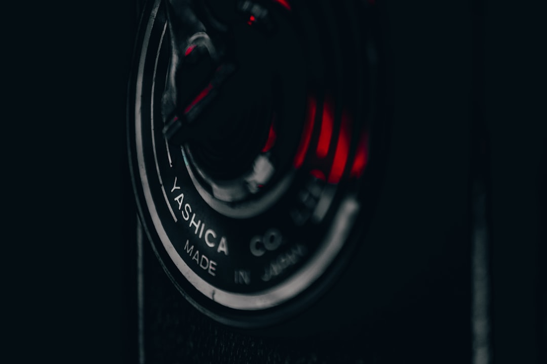a close up of a camera in the dark